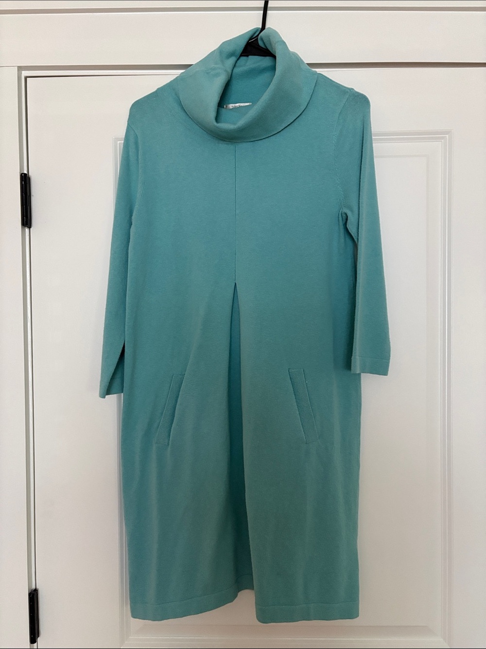 Tyler Boe Aqua Teal Cowl-Neck Midi Dress